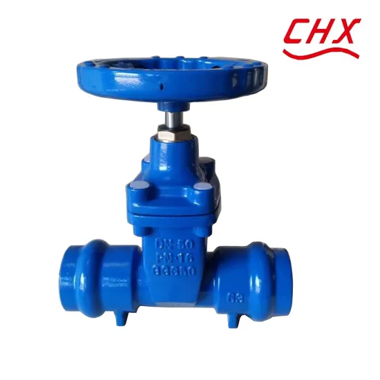 DIN3202 F4 F5 Socket End Type Rubber Seat Seated Non-Rising Stem Ductile Iron Resilient Gate Valve with Hand Wheel Head Square Cap for PE Pipe